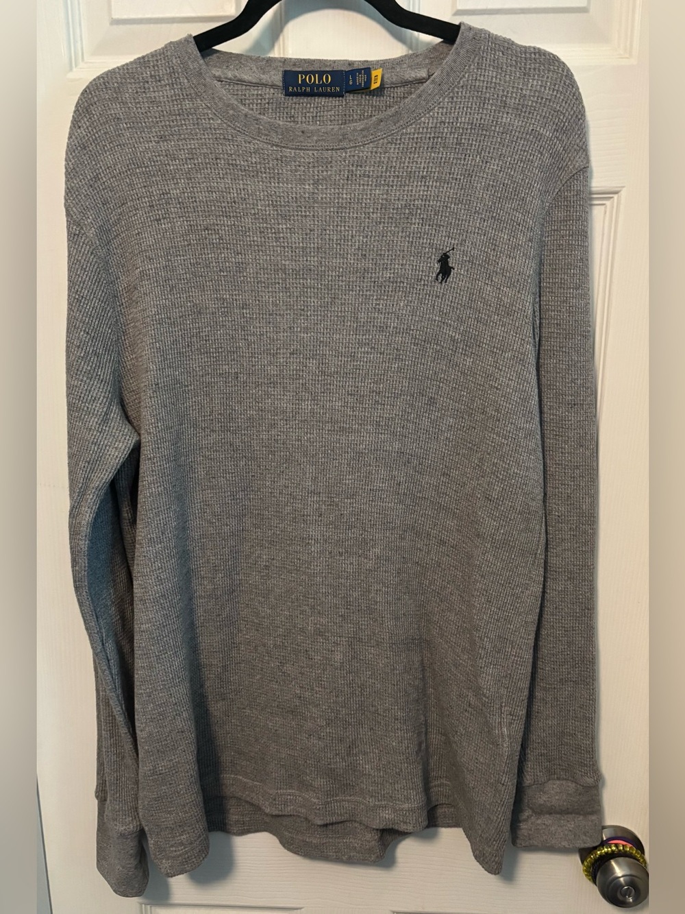 Polo by Ralph Lauren Heather Gray Waffle Knit Crew